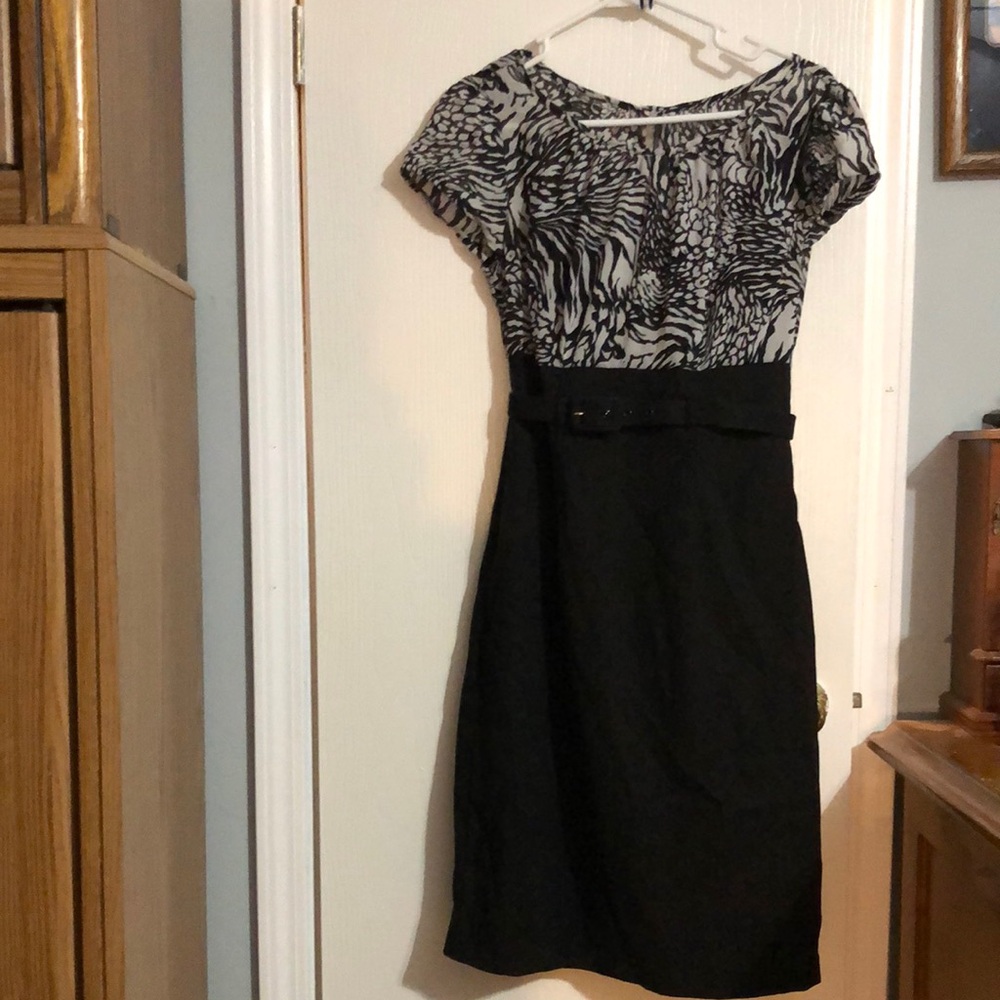Roulette Elegant Black and White Women's Dress #6043